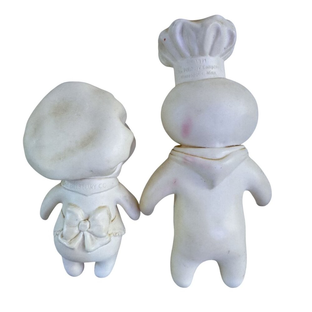 Vintage 1970s Pillsbury Doughboy and Doughgirl Soft Vinyl White Rubber Doll 7" - Picture 3 of 7